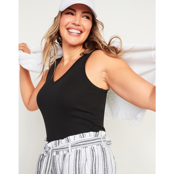 Old Navy Tops - Old Navy Slim Fit Rib-Knit Tank Top M Black